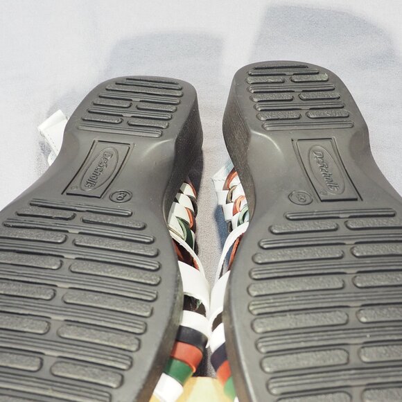 Dr Scholls Sandals Womens Size 8 M White Aztec Southwest Comfort Shoe Leather - Picture 12 of 13
